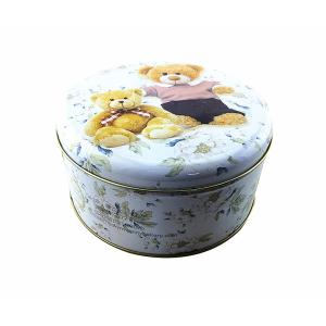 Quality Round Christmas Cookie Tin Box Cookie Tin Box Round Metal Tin Can for sale
