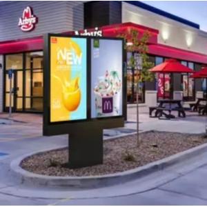 Android Vertical Dual Restaurants Menu Board LCD Screen Digital Signage Outdoor