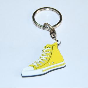 Custom yellow shoes soft pvc / Silicone rubber material keychain
