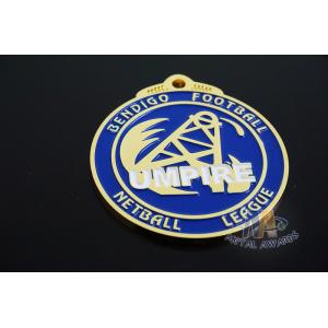 Sports Racing Metal Award Medals Imitation Gold Plting With Blue Soft Enamel
