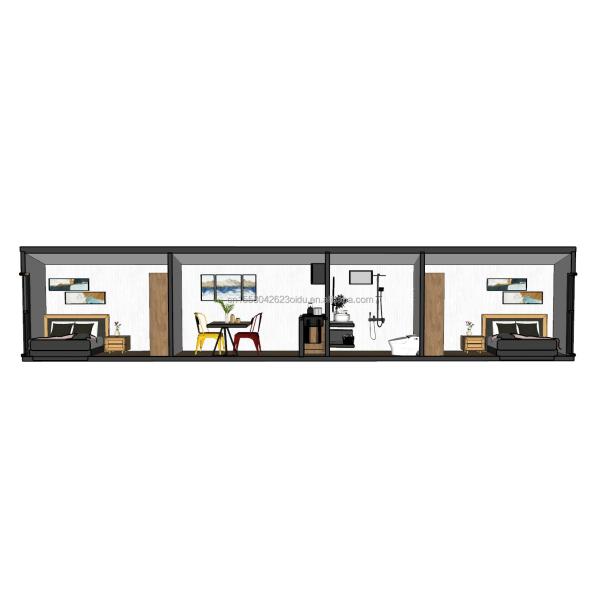 Galvanized Steel Bending 180g and Aluminum Alloy Windows 40ft Modern Design Prefabricated Wooden Container House for Hotel Shop