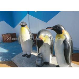 Garden Animal Statues Fiberglass Penguin Sculpture Life - Size Custom Style