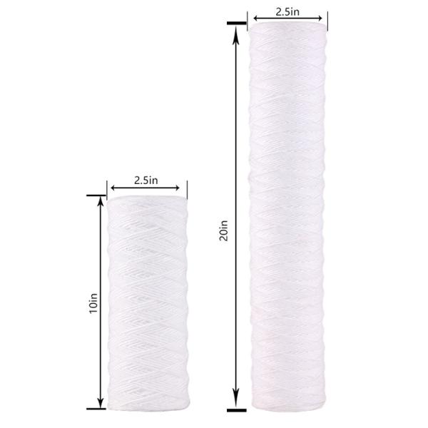 20/40 Inch Fruit Juice Beverage PP Yarn Cotton String Wound Filter Cartridge