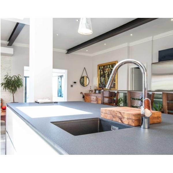 Polished Glazed Slab Marble Bathroom Vanity with Blanco Carrara Sintered Stone Top