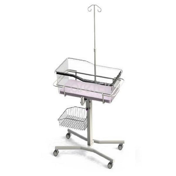 Buy Adjustable Mobile 890mm Hospital Baby Crib With Mattress Basket Wheels at wholesale prices