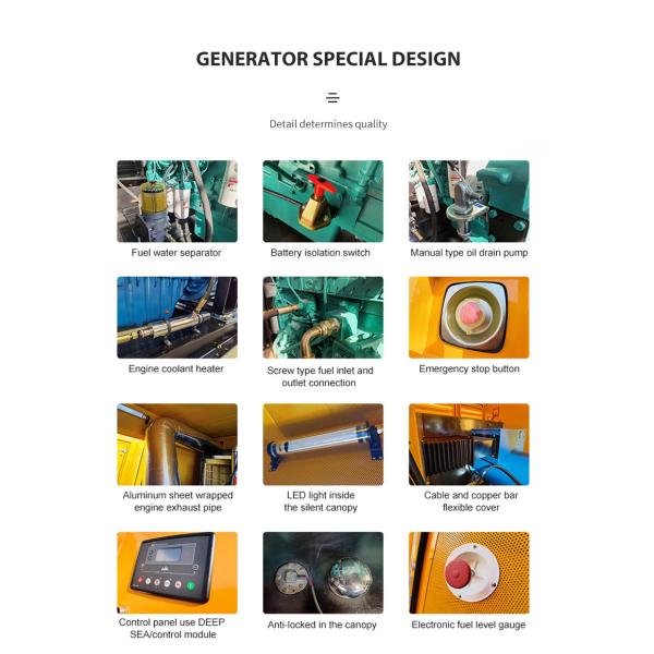 200 KW Silent Power Generator Set 250 Kva Auto Start Three Phase 50/60Hz Frequency 480V Rated Voltage Soundproof Design