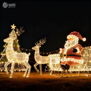 Santa Claus Reindeer Christmas Tree LED Lights - Illuminate the Festive