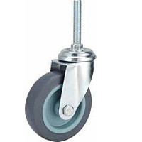 Thread Screw Swivel Grey TPR Caster , 2"-5" light medium duty themopplastic