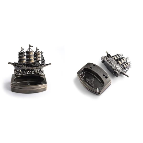 Sailboat Design 125*110*60mm Metal Pocket Ashtray Dust Proof