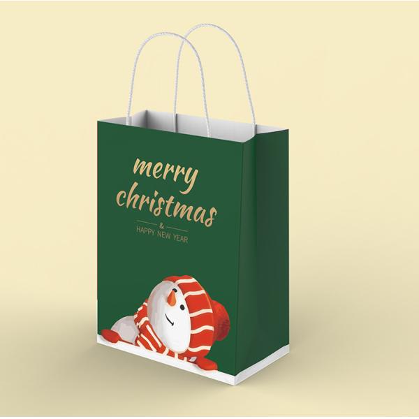 0.8-2mm Kraft Paper Shopping Bags With Handles 250/Bundle Customized Size