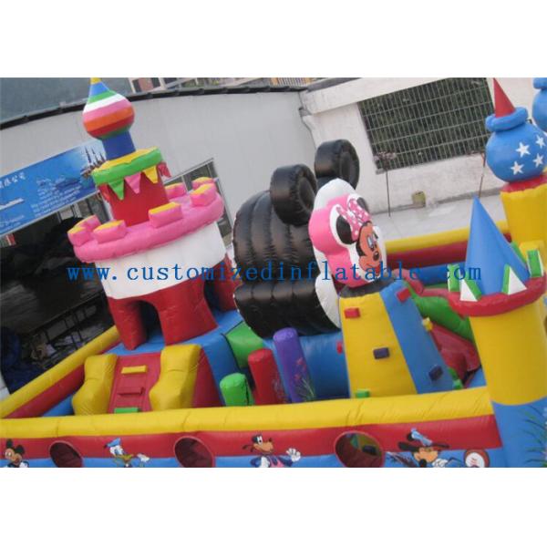 Cartoon Micky Mouse Bounce House / Inflatable Kids Playground Minnie Park UL Certificate