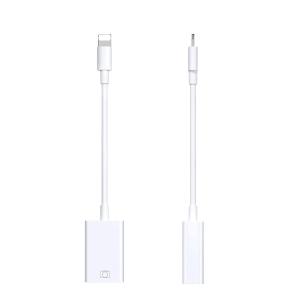 White OEM USB OTG Cable Adapter ROHS USB To Lightning OTG Cable