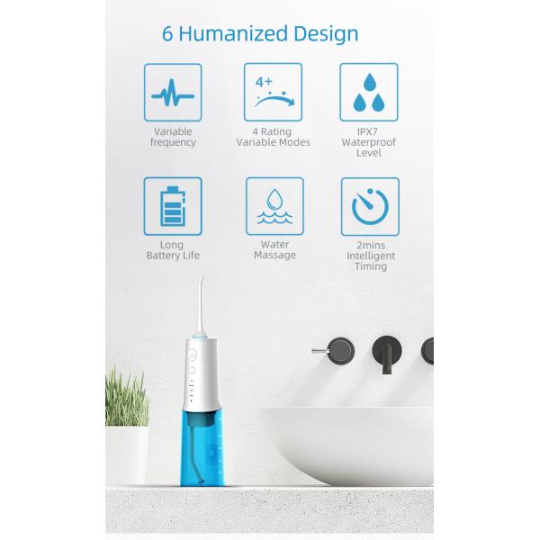 FDA Travel Portable Oral Irrigator Rechargeable Cordless Water Flosser Lithium Battery
