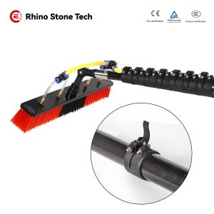 Carbon Water Fed Brush for Efficient Window Residential House Rooftop Solar