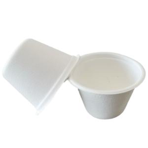 4oz White Portion Biodegradable Cups And Lids