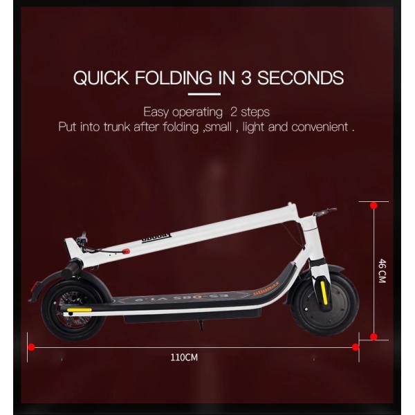 Portable Adult Electric E Scooter 36V 7.5Ah 8.5 Inch Double Wheels Load 100KG