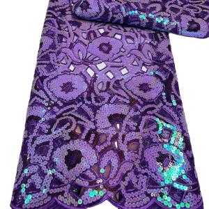 Multi Color Cord Lace Embroidery Net Tulle Fabric for French Wedding Dress 50/52