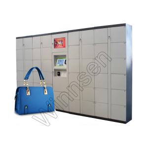 Credit Card Payment 32" Luggage Lockers With Advertising Screen