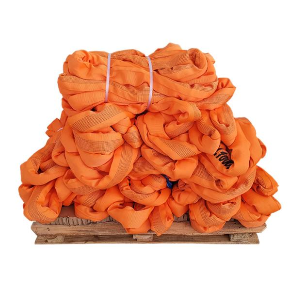 Buy Heavy Duty Endless Round Sling Polyester Material Flat Woven Pattern Orange Color at wholesale prices