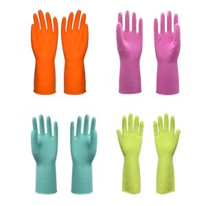 Waterproof Easier Removal Flock Lined Dishwashing Gloves