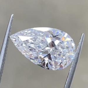 2.5ct-3ct Synthetic As Grown CVD Lab Grown Diamond Loose Pear Cut Diamond