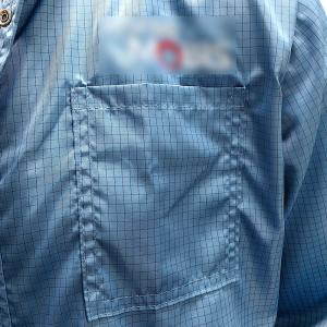 Cleanroom ESD Antistatic Jacket With A Lapel Zipper White Mesh Back Anti-Static