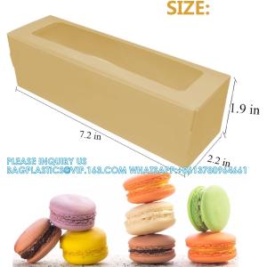 Bakery Boxes Brown With Clear Display Window Macaron Containers For 6 Macaron