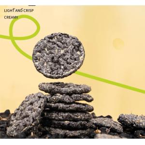 Quality Nutrient Rich Fusion Black Rice Crackers Crunchy Crispy Round Shaped for sale