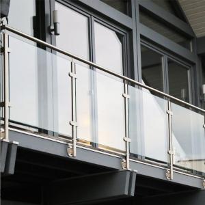 Stair Railings / Handrails Mirror Polish Finish Stainless Steel Glass Railing