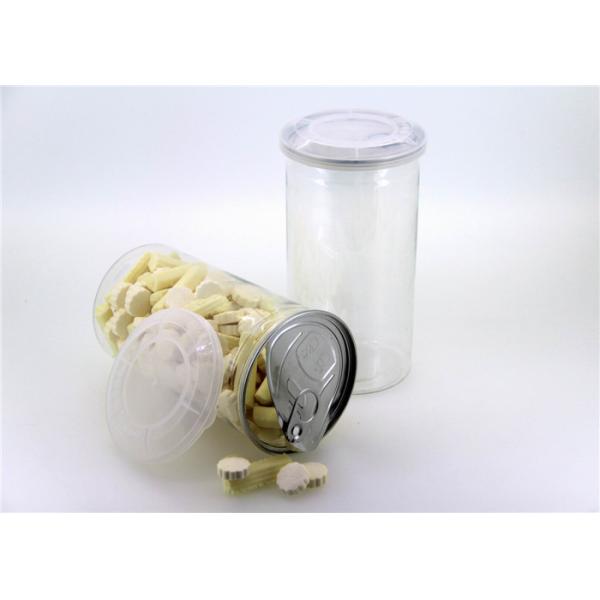 Food grade PET Clear Plastic Cylinder 400ml Candy Canister Easy Open