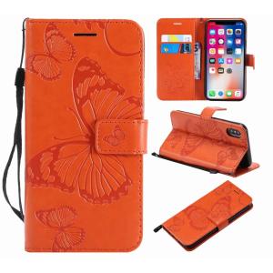 Embossing 3D Butterfly Leather Bracket Stand Wallet Case with slots for iPhone