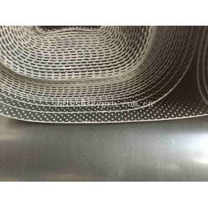 Anti - Slip Floor Rubber Mat Roll Black Grooved Little Dot Pattern