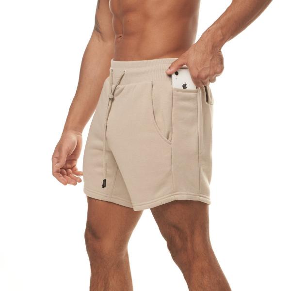 Solid Color Gym Workout Shorts Cotton Men Outdoor Running Plain Jogger Shorts