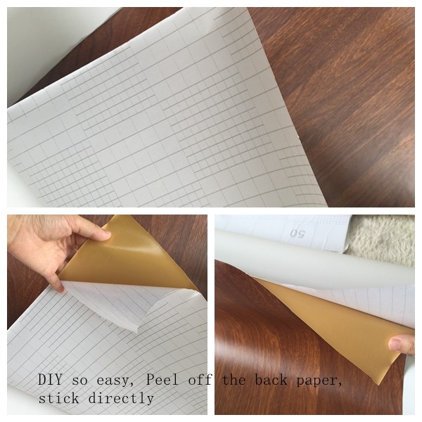 Self Adhesive Wood Grain Vinyl Decorative Film for Furniture Makeover and Enhancement