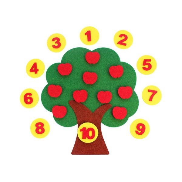 Buy Digital Pairing Apple Tree 24*22cm Felt Learning Toys at wholesale prices