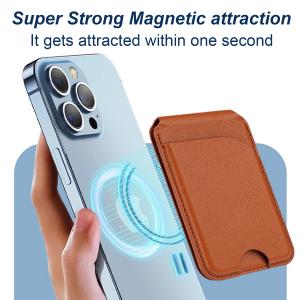 Premium Leather Magnetic Wallet Phone Stand Adjustable Magsafe Card Holder