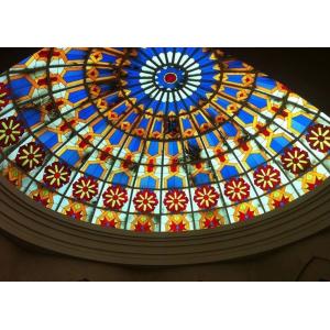 Custom Pattern Stained Glass Panels Textured Surface For Cathedral