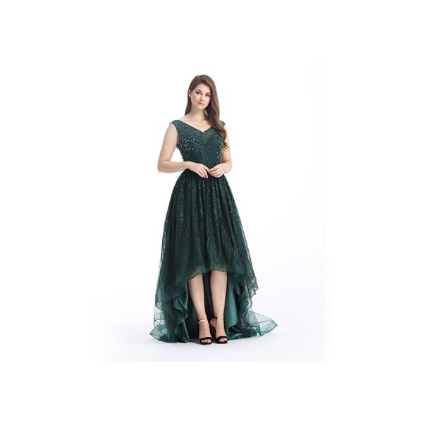 Green Custom Size Arabic Long Evening Dresses , Soft Handfeeling Arabic Lace Dresses