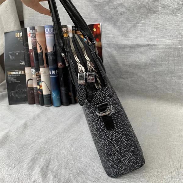 Authentic Exotic Stingray Skin Businessmen Laptop Briefcase Genuine Real Crocodile Leather Male Working Purse Handbag