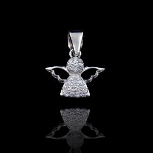China Girls Silver And Zirconia Wings Lovely Angel Pendants Jewelry For Engagement on sale