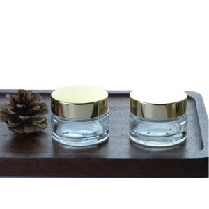 Refillable 30g Small Glass Cosmetic Jar With Lids Privated Logo
