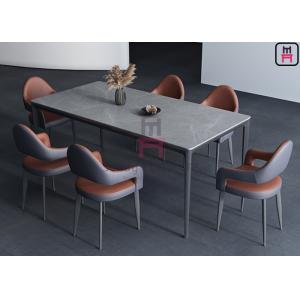 W45cm Upholstered Metal Restaurant Chair Eco Leather Nordic Unfolded