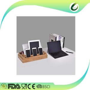 Multiple use wooden phone holder for mobile phone bamboo holder stand