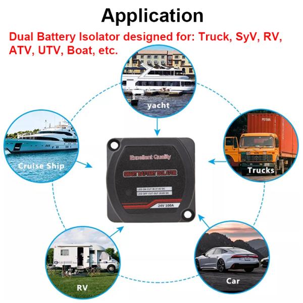 Power Smart Dual Battery Isolator 24V 100A for Vans Trucks RVs Motorhomes ATV UTV Boats Off Road Vehicles