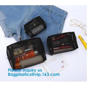 Women's cosmetics Travel cosmetic bag,Nylon Mesh Cosmetic Makeup Bag,Promotional