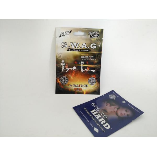 3 Side Seal Pill Packaging Pouch Bags Tear Notches For Encore Hard Capsule