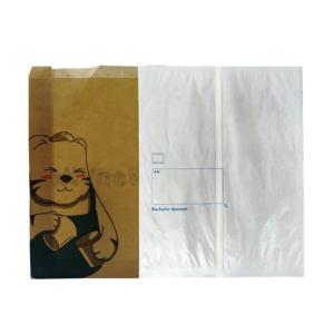 Foods Translucent Biodegradable Wax Paper Bags With Adhesive Strip Gusset