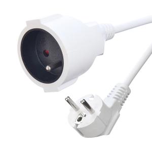 Quality 3 Prong Round Pin Extention Cable White SNI Extention Cord for Home for sale