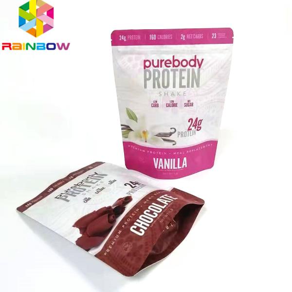 Buy Reusable stand up pouch with  food storage packaging zipper pouch flat type printed bags at wholesale prices