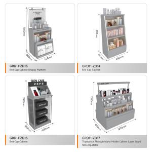 Retail Store Cabinet Grey Wooden Island Cabinet For Branded Shop Cabinet Space